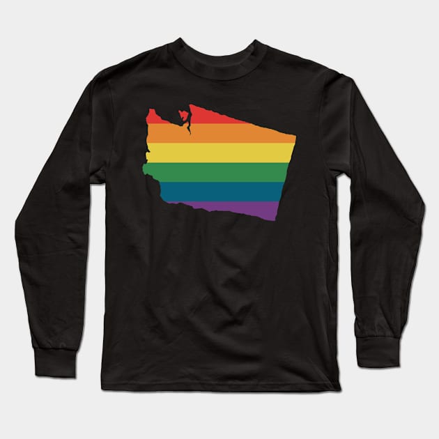 Washington State Rainbow Long Sleeve T-Shirt by n23tees